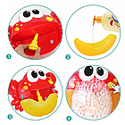 Дитяча іграшка для ванни Забавний краб-бульбашка, від батарей / Музична іграшка генератор піни у ванну, фото 5