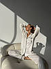 Жіноча піжама оксамитова Victoria's Secret сорочка і штани (Вікторія Сікрет) біла з контрастною каймою, фото 5