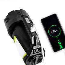 Ліхтар переносний T100A-10W+2COB (white+red+blue), power bank, 4x18650, ЗП Type-C, фото 6