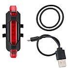 Ліхтар велосипедний стоп DC-918/BS-216, акум. Li-ion, micro USB, червоний, фото 4