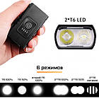 Фара велосипедна передня BK-02 Pro-2XPE, Ultra Light, індикатор заряду, акум-р., ЗП micro USB, фото 6