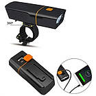 Фара велосипедна передня AU253-3T6, аккум-р, 450 LM, 2400 mAh, PowerBank, ЗУ micro USB, фото 4