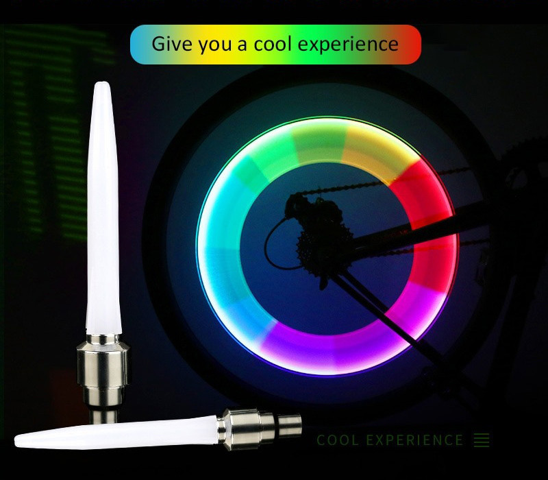 Ковпачки велосипедні світлодіодні на золотушник DEN-079 RGB різнобарвні 2 шт., фото 1