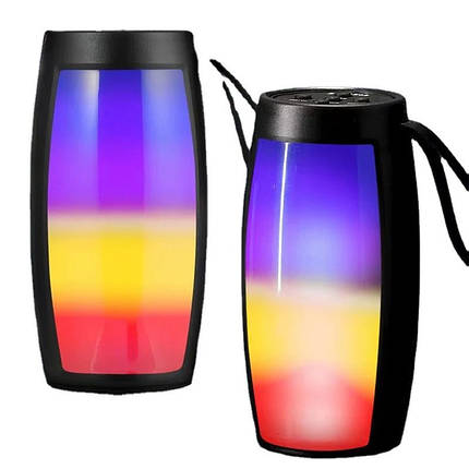 Портативна Bluetooth колонка SING-E 1319 бездротова акумуляторна з led підсвічуванням USB Чорний USB, фото 1