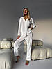 Жіноча піжама оксамитова Dior сорочка і штани (Діор) біла, фото 2