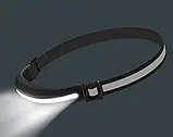 Налобний ліхтар акумуляторний USB портативний двох кольоровий для відпочинку та роботи, фото 4