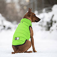 Куртка утеплена для собак усіх порід, жилет для собаки на кнопках, салатовий