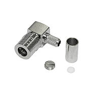 ВЧ роз'єм QMA Male (тато) кутовий 90° на кабель RG58 RG142 RG223 LMR 195 LMR200 SYV50-3 3D-FB під обтиск кримпер, фото 2