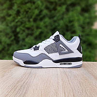 Женские зимние кроссовки Nike Air Jordan 4 (белые с серым) модные повседневные кроссы 4066 Найк