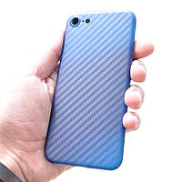 Ультратонкая пластиковая накладка Carbon iPhone 6/6s blue p