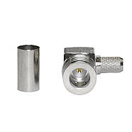 ВЧ роз'єм QMA Male (тато) кутовий 90° на кабель RG58 RG142 RG223 LMR 195 LMR200 SYV50-3 3D-FB під обтиск кримпер, фото 4