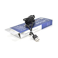 Магнитный кабель PiPo USB 2.0/Lighting, 2m, 2А, тканевая оплетка, бронированный, съемник, Black, BOX h