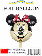 Повітряна куля Мінні Маус голова з червоним бантом 69х60 см (54) в пакованні