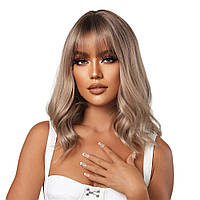 Перука пепельний блонд хвиляста, натуральне синтетичне волосся