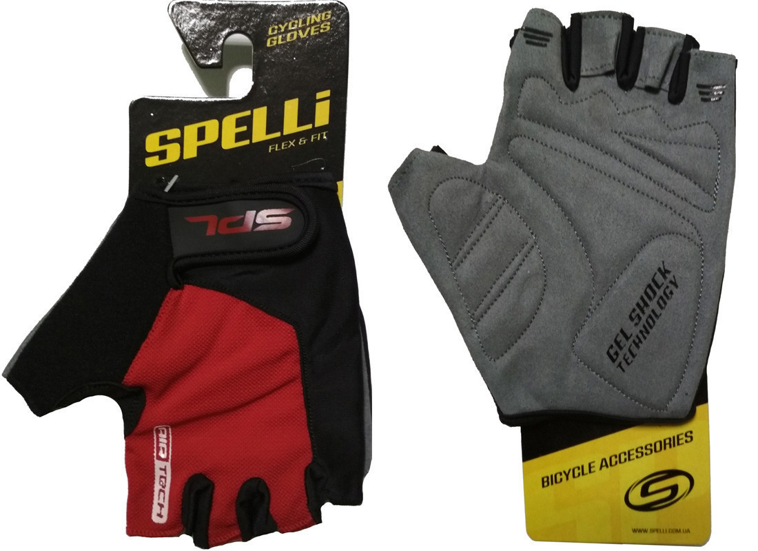Рукавиці велосипедні Spelli SBG-1457 Red "XL" чорно-червоні, фото 1