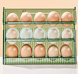 Полиця контейнер для яєць у холодильник. Лоток підставка для зберігання яєць на 30 шт. Органайзер для холодильника, фото 8