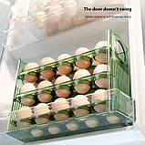 Полиця контейнер для яєць у холодильник. Лоток підставка для зберігання яєць на 30 шт. Органайзер для холодильника, фото 6