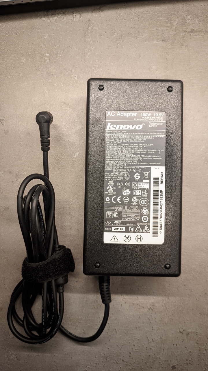 Зарядное устройство 6,3x3 mm pin 7,7A 19,5V 150W Lenovo оригинал бу - фото 3 - id-p2030922710