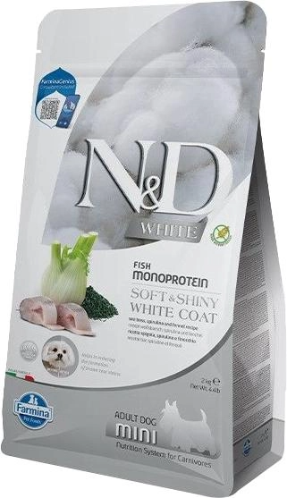 Сухий корм для собак Farmina N and D white dog Sea Bass, Spirulina and Fenel Adult mini - 2 кг