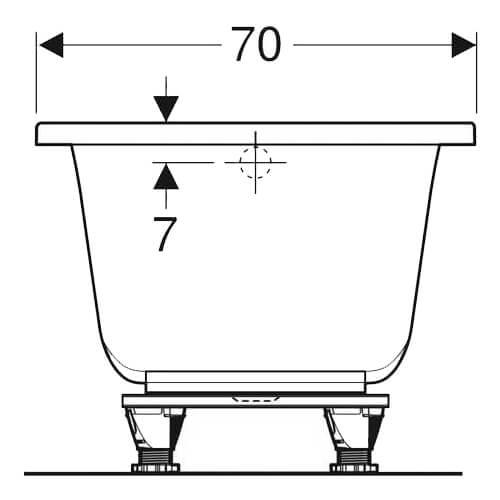 Ванна акриловая Geberit Selnova Square 150x70 с ножками - фото 3 - id-p2030939902