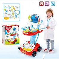 Ігровий набір лікаря для дітей з візком та інструментами Metr+ 660-46 (червоний) 17 предметів