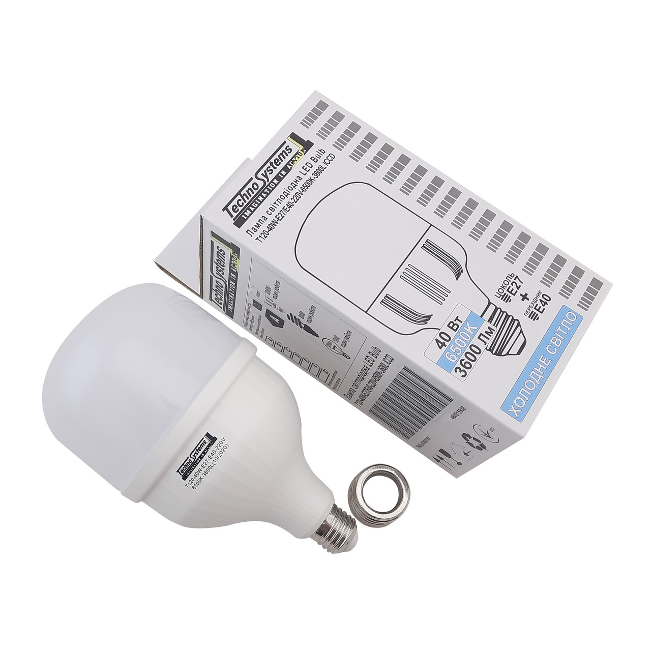 Світлодіодна лампа LED Bulb-T120-50W-E27-E40-220V-6500K-5250L GOLDEN ALUM, фото 1