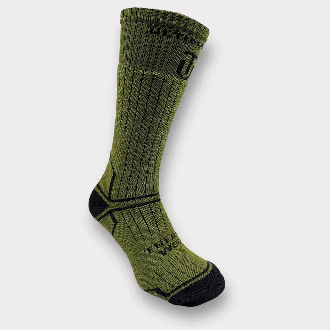 Чоловічі тактичні термошкарпетки зимові шкарпетки ULTIMATUM ThermoWool високі Олива