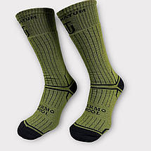 Чоловічі тактичні термошкарпетки зимові шкарпетки ULTIMATUM ThermoWool високі Олива, фото 2