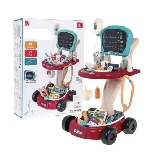 Ігровий набір Лікаря 660-88 для дітей із візком і медичними інструментами 29 предметів (від 3х років)