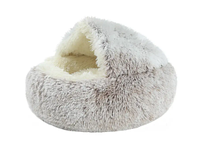 М'який будиночок норка для котиків та собачок Хутряний теплий будиночок лежанка Спальне місце для тварин з покривалом