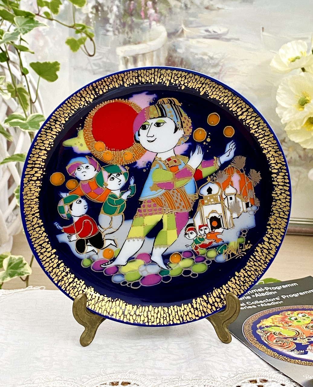 Фарфоровая декоративная настенная тарелка из серии "Aladin und Wunderlampe", Rosenthal