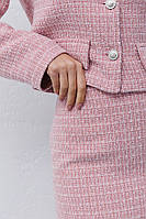 Твидовая мини-юбка розовая с люрексом (S)