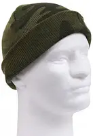 Шапка зимова чоловіча камуфляжна Woodland з заворотом Deluxe Camo Watch Cap акрилова ROTCHO USA