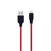 USB Hoco X21 Silicone Lightning Цвет Черно-Красный h