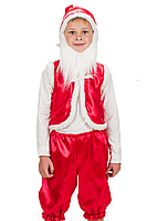 Карнавальный костюм Гномик или Гном (красный) атлас с бородой 104 см или прокат Киев 190 грн