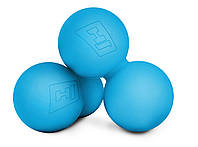 Силиконовый массажный двойной мяч 63 мм Hop-Sport HS-S063DMB голубой h