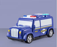 Сейф детский Машина полиции 589-13B, интерактивная электронная ка сейф с отпечатком пальца и паролем h