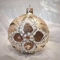 Новорічна іграшка куля "Велика квітка" 60 мм
