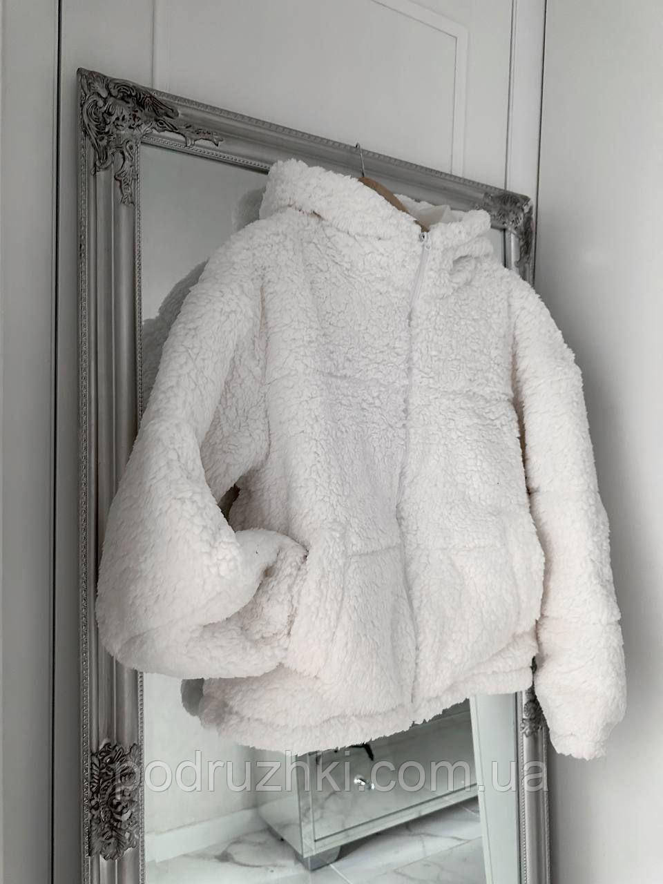 Зимова Жіноча Шубка курточка - бомбер ТЕДДІ Тканина хутро Тедді з утепленою підкладкою Розміри 42-46, 48-52, фото 1