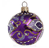 Новорічна іграшка куля "Велика квітка" 60 мм, фото 2