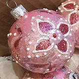Новорічна іграшка куля "Велика квітка" 60 мм, фото 4