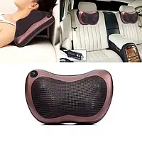 Массажёр подушка для шеи Massage pillow CHM-8028 8 РОЛИКОВ вращение в обе стороны 360° для дома и машины h