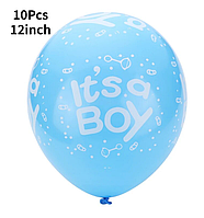 Набір блакитних повітряних кульок куль для хлопчика 10 шт в упаковці)