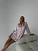 Жіноча шовкова сорочка на ґудзиках Victoria's Secret смугаста біла / рожева (Вікторія Сікрет), фото 4