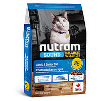 Нутрам Nutram S5 Sound BW Adult & Senior Cat сухой корм для взрослых и пожилых кошек, 20 кг (S5_(20kg)