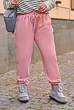 Жіночі спортивні штани з високою посадкою з тринитки розміри батал, фото 4