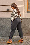 Жіночі спортивні штани з високою посадкою з тринитки розміри батал, фото 8