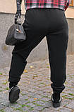 Жіночі спортивні штани з високою посадкою з тринитки розміри батал, фото 10