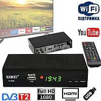 Цифровой ТВ тюнер DVB T2 с поддержкой Wi-Fi адаптера UKC T2-0968METAL с экраном, HDMI, 2 х USB MDN
