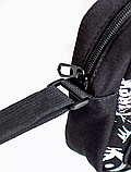 Сумка крос-боді через плече спортивна чорна сумка месенджер Korni унісекс чоловіча жіноча підліткова, фото 2